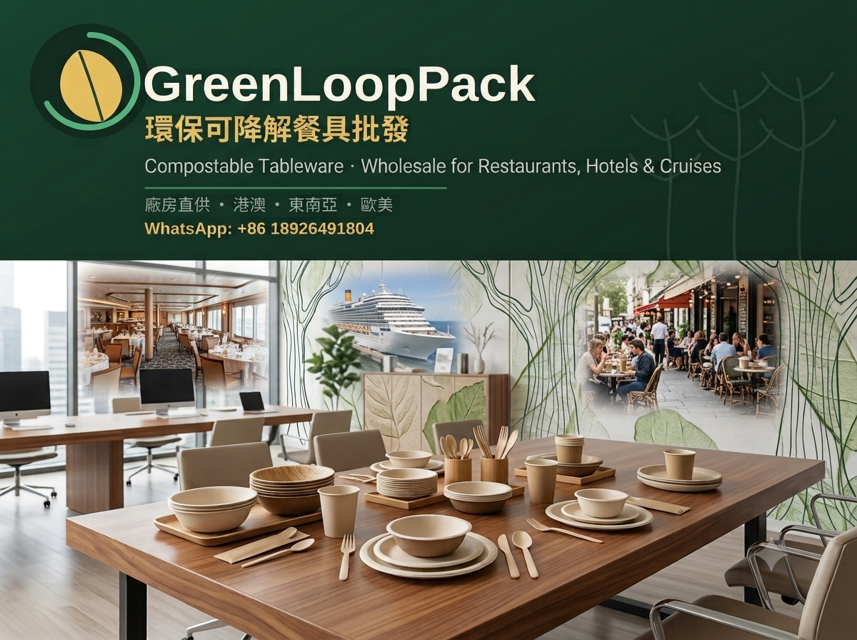 GreenLoopPack compostable bagasse and corn-starch packaging lineup